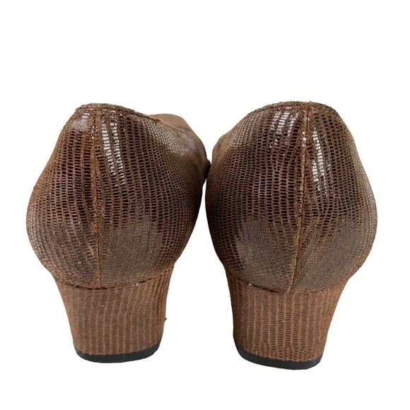 VAN ELI VANELI Genuine Leather Chocolate Brown Slip On Block Heel Pumps Shoes 11 - Picture 11 of 16